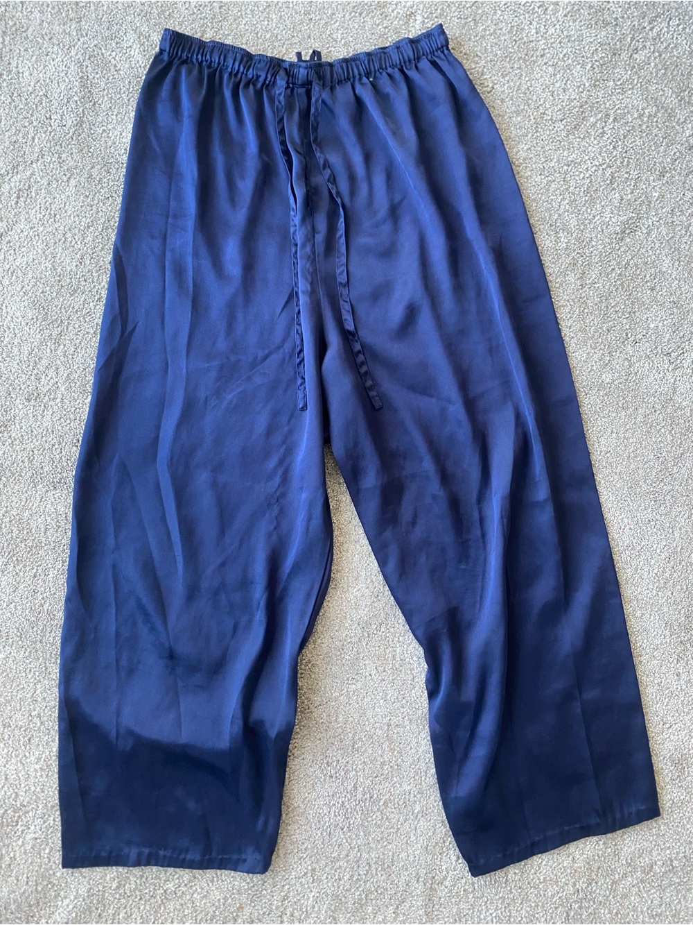 Vintage Navy Wide-Leg Pajama Pants